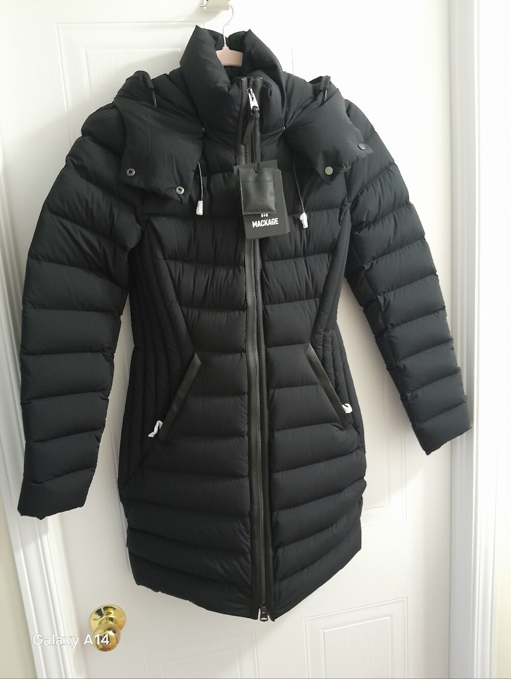 Mackage Black Quilted Down Puffer Coat with Hood